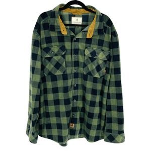 Legendary White Tails 2XL Green Paid Button Fleece Shacket Overshirt Heavyweight